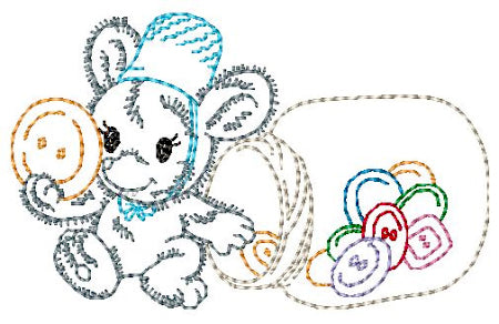 Fluffy Sewing Helper Mice ATWS-10257