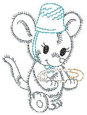 Fluffy Sewing Helper Mice ATWS-10257