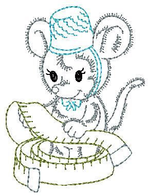 Fluffy Sewing Helper Mice ATWS-10257