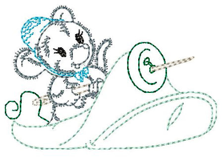 Fluffy Sewing Helper Mice ATWS-10257