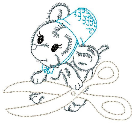 Fluffy Sewing Helper Mice ATWS-10257