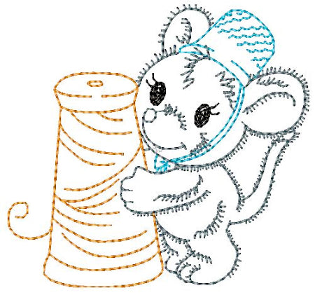 Fluffy Sewing Helper Mice ATWS-10257