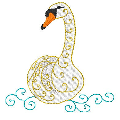 Delicate Swans 11187 Machine Embroidery Designs