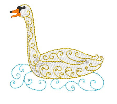 Delicate Swans 11187 Machine Embroidery Designs