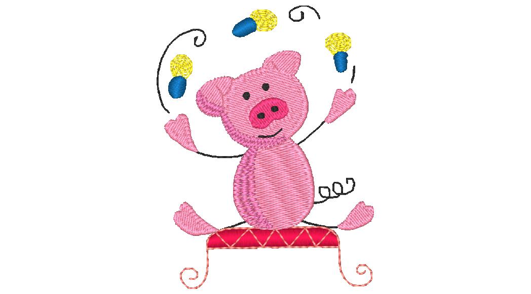 Circus Sticky Animals 10619 Machine Embroidery Designs