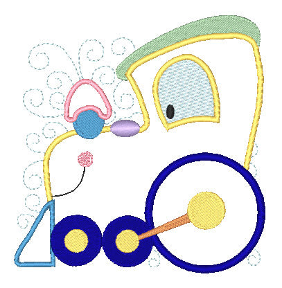 Applique Curly Train Blocks 11089 Machine Embroidery Designs