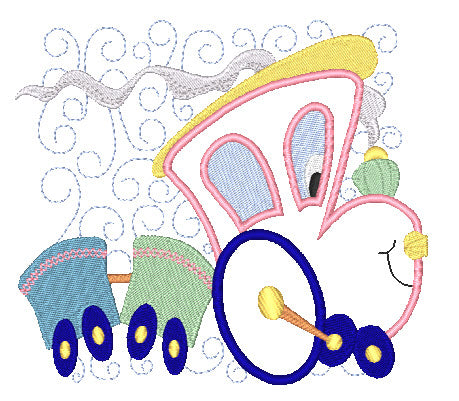 Applique Curly Train Blocks 11089 Machine Embroidery Designs