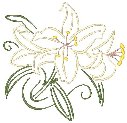 Easter Lilies 5x7 11476 Machine Embroidery Designs