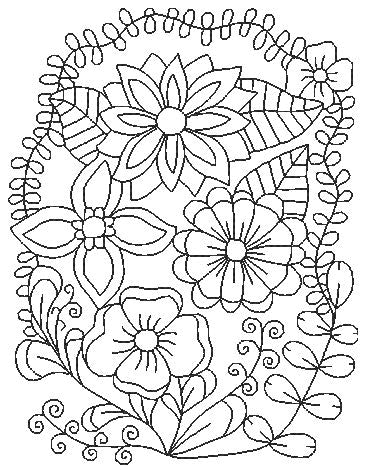 Lineart Floral Ovals for Coloring 5x7 11674 Machine Embroidery Designs