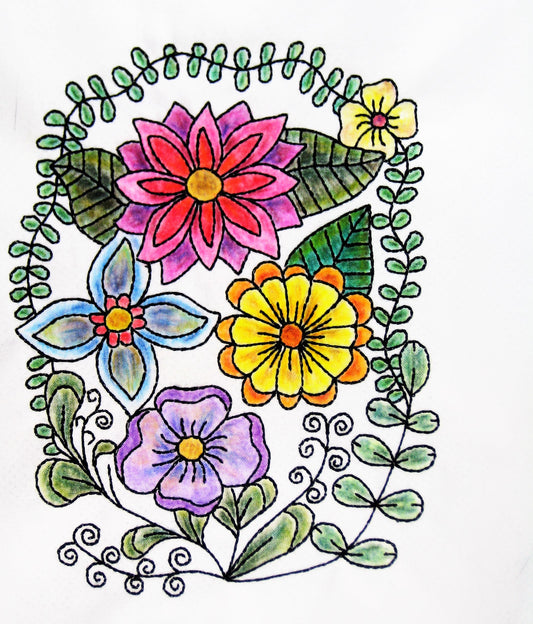 Lineart Floral Ovals for Coloring 5x7 11674 Machine Embroidery Designs