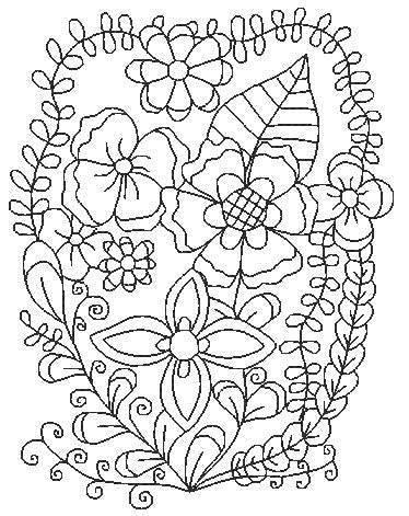 Lineart Floral Ovals for Coloring 5x7 11674 Machine Embroidery Designs