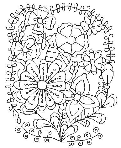 Lineart Floral Ovals for Coloring 5x7 11674 Machine Embroidery Designs
