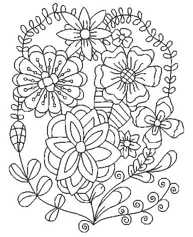 Lineart Floral Ovals for Coloring 5x7 11674 Machine Embroidery Designs