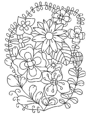 Lineart Floral Ovals for Coloring 5x7 11674 Machine Embroidery Designs