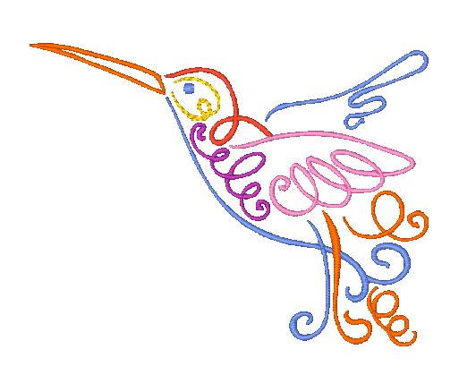 Art Deco Hummingbirds Pouch 6x10 ATWS-10385