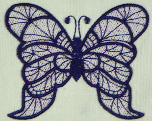 Crochet Style Butterflies Tulle Applique ATWS-10332