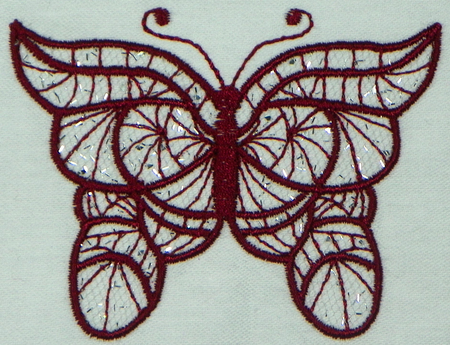 Crochet Style Butterflies Tulle Applique ATWS-10332