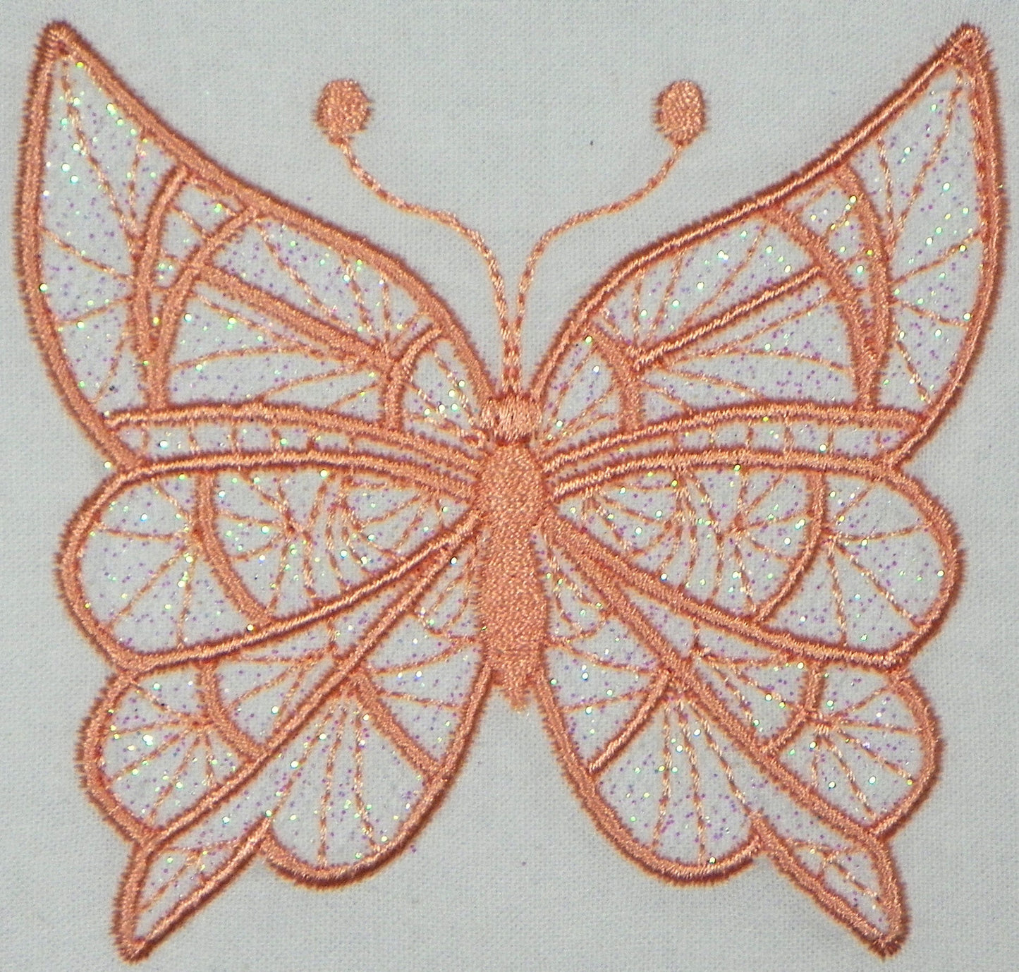 Crochet Style Butterflies Tulle Applique ATWS-10332