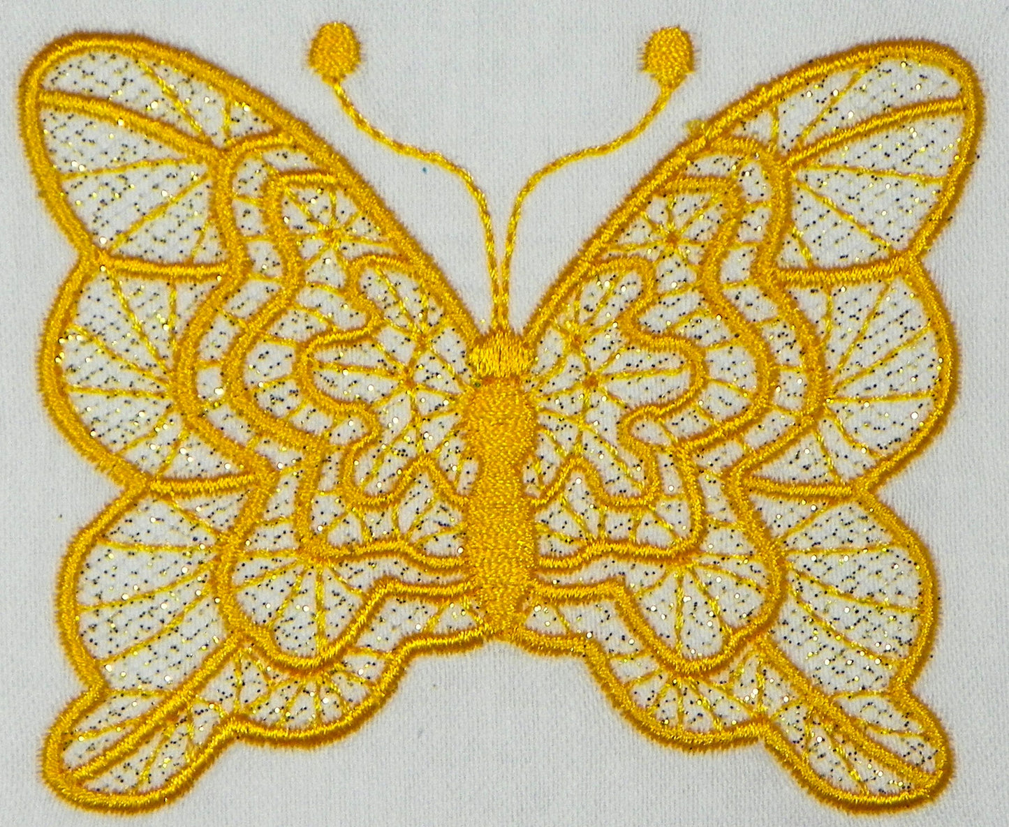 Crochet Style Butterflies Tulle Applique ATWS-10332