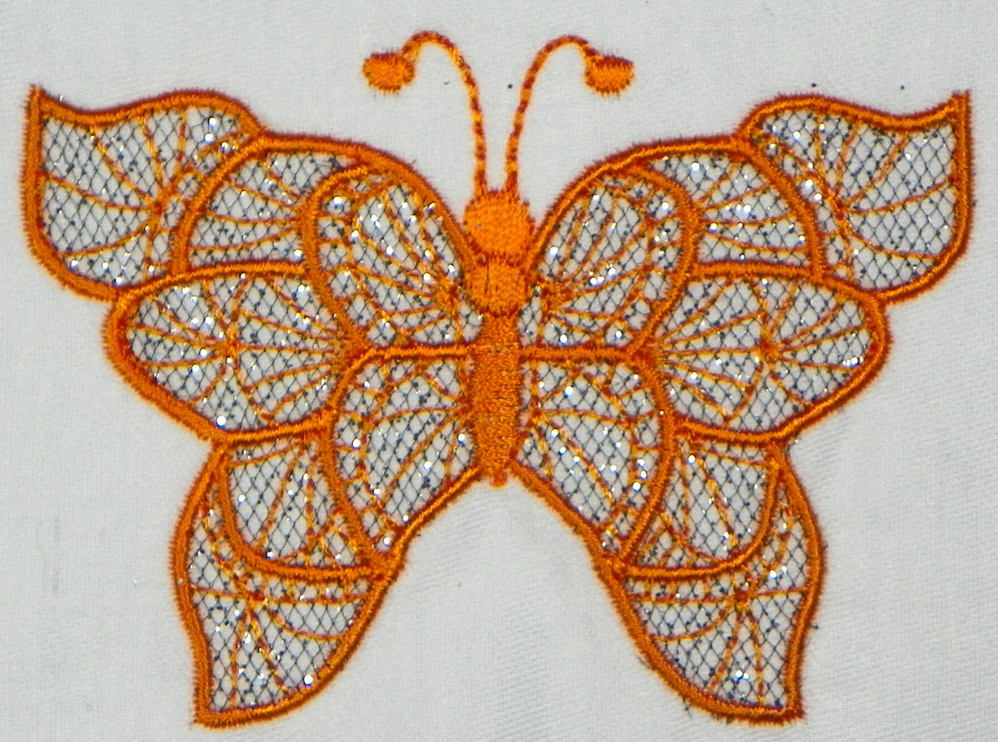 Crochet Style Butterflies Tulle Applique ATWS-10332