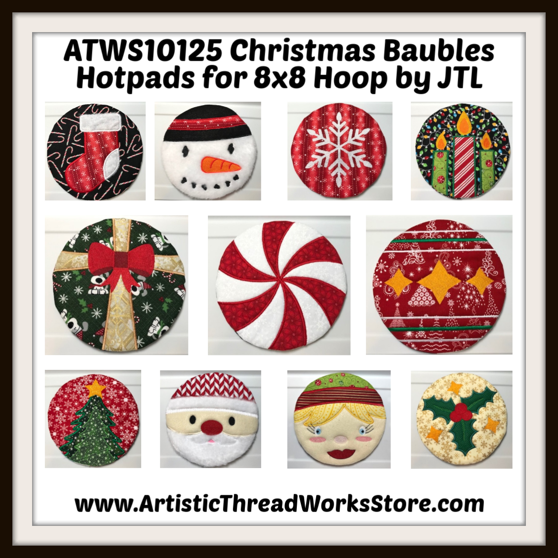 Christmas Baubles ITH Hotpads ATWS-10125