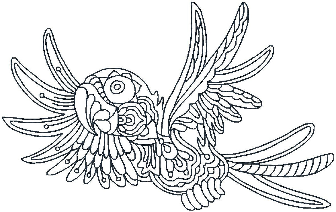 Coloring Art Deco Parrots ATWS-10036