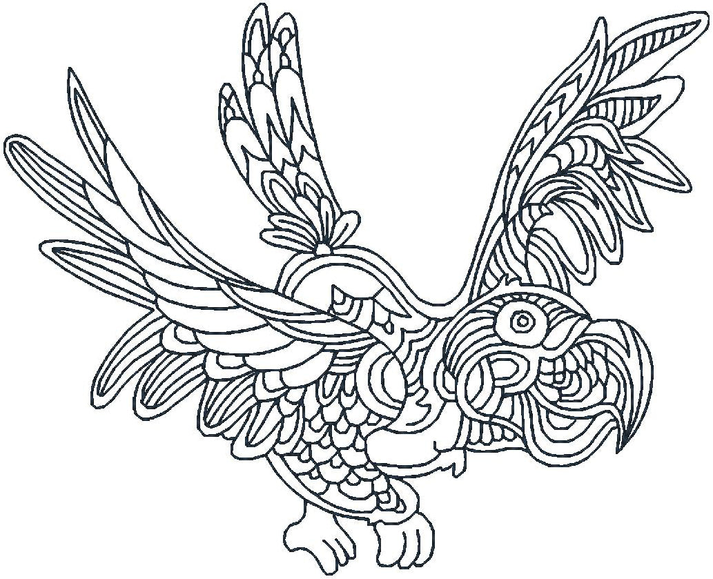 Coloring Art Deco Parrots ATWS-10036