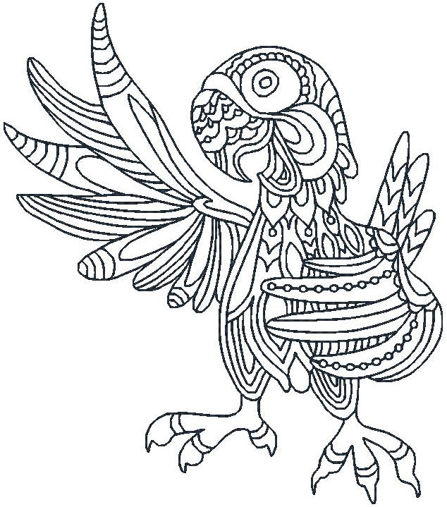 Coloring Art Deco Parrots ATWS-10036