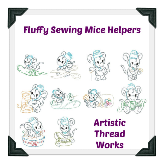 Fluffy Sewing Helper Mice ATWS-10257