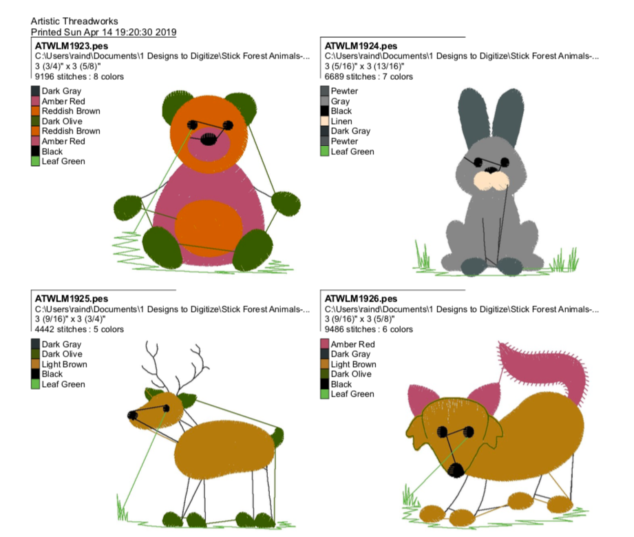 Stick Forest Animals ATWS-10001