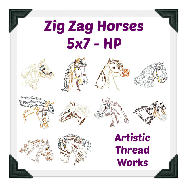 Zig Zag Horses  [5x7]  ATWS10103