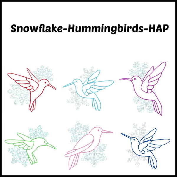 Snowflake Hummingbird Machine Embroidery Designs for 4x4 Hoop ...