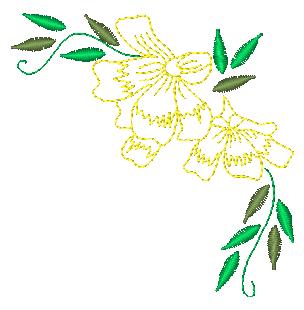 Delicate Floral Corners [4x4] 11625 Machine Embroidery Designs