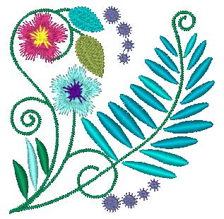 Jacobean Ferns [4x4] 11509 Machine Embroidery Designs