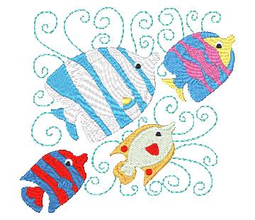 Sea Friends Curly Blocks-CLC [4x4] 11615 Machine Embroidery Designs