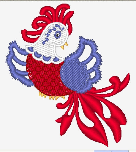 Mylar American Roosters [4x4] 11127 Machine Embroidery Designs