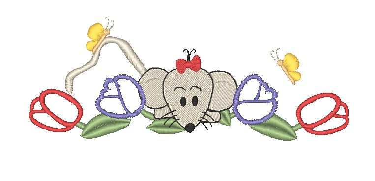 Applique Spring Mice [5x7] 11086 S Machine Embroidery Designs