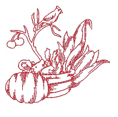 Redwork Thanksgiving [4x4] 10955 Machine Embroidery Designs