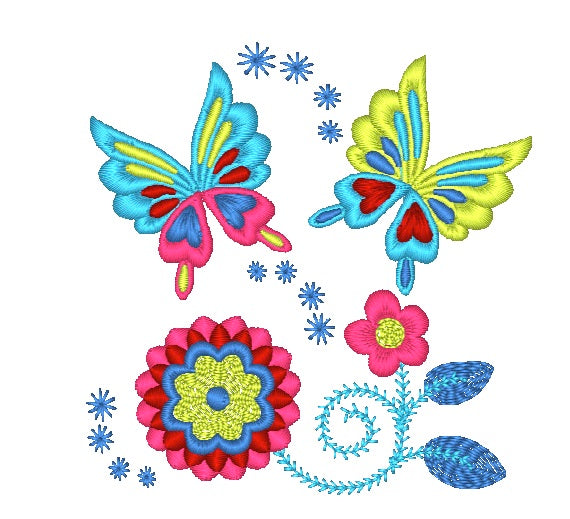 Jacobean Butterflies 2  [4x4] 11726 Machine Embroidery Designs