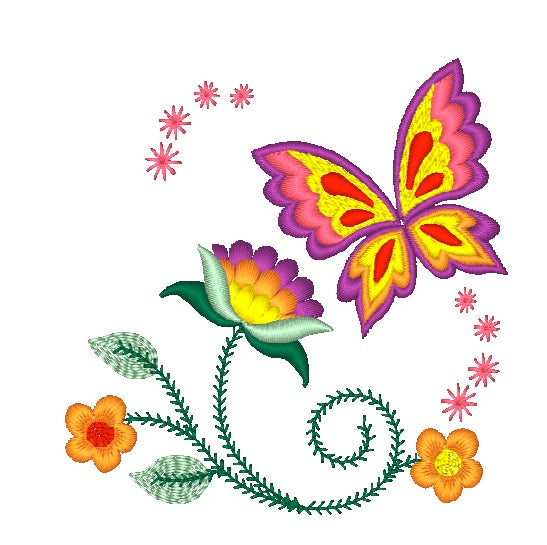 Jacobean Butterflies 2  [4x4] 11726 Machine Embroidery Designs