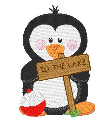 Fishing Penguins [4x4] 10771 Machine Embroidery Designs