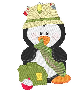 Fishing Penguins [4x4] 10771 Machine Embroidery Designs