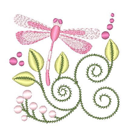 Jacobean Dragonflies [4x4]  11486  Machine Embroidery Designs