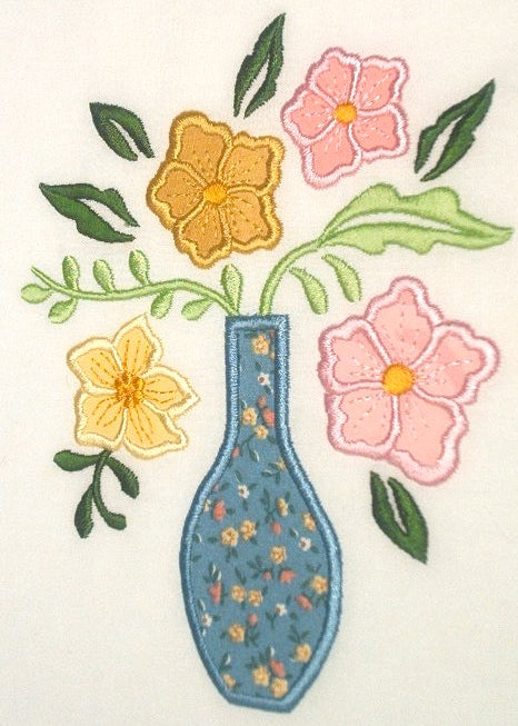 Applique Decorated Vases  [4x4] #  10567