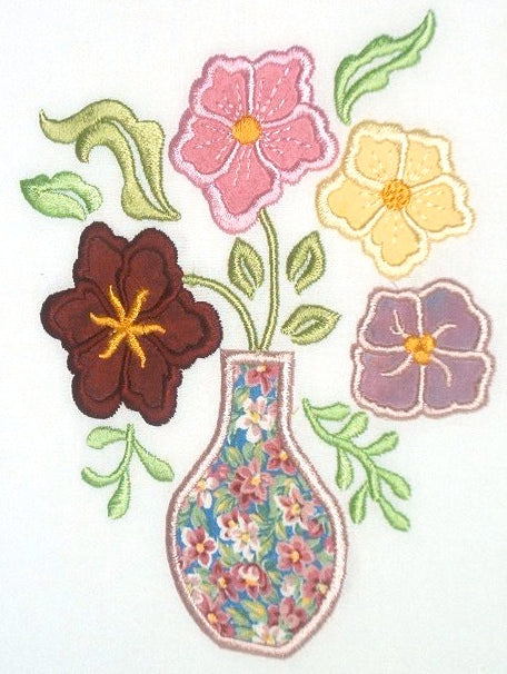 Applique Decorated Vases  [4x4] #  10567