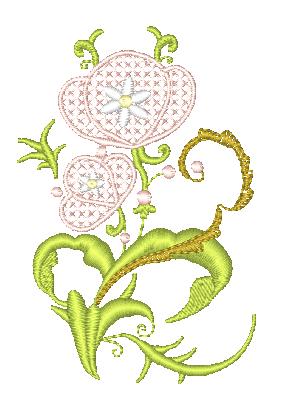 Elegant Mylar Flowers [4x4] 11137 Machine Embroidery Designs