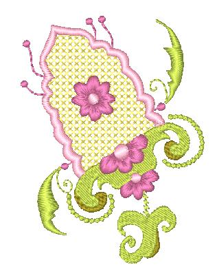 Elegant Mylar Flowers [4x4] 11137 Machine Embroidery Designs