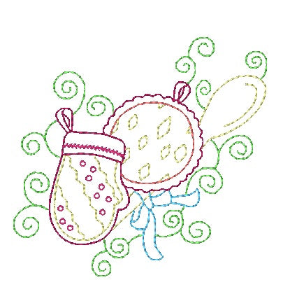 Country Kitchen Linework [4x4] 11591 Machine Embroidery Designs