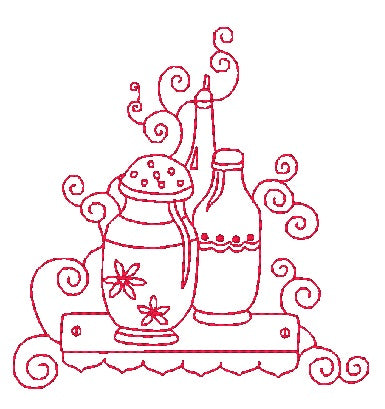 Country Kitchen Linework [4x4] 11591 Machine Embroidery Designs