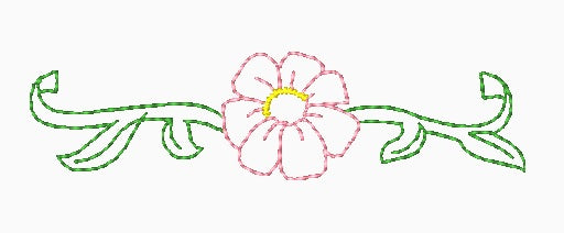 Outline Flower Border  [4x4]  ATWS-10300